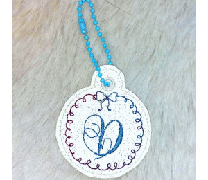 Stickdatei - ITH Anhänger Schleifchen Monogram D